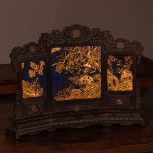 Antique zitanwood golden pine,bamboo,plum screen style collection