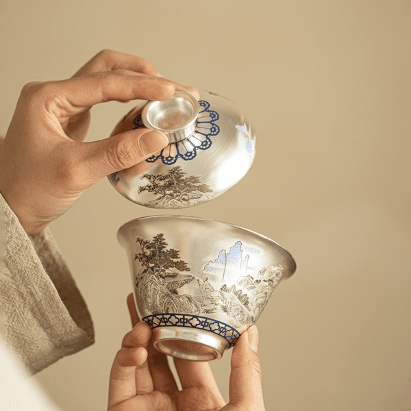 Dwelling in the Fuchun Mountains Gaiwan Tea Bowl Set - Image 2