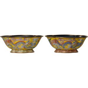 Cloisonné Enamel Hawthorn Cup with Dragon and Phoenix Motif