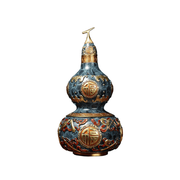 Brass gourd, symbolizing wealth good fortune display or gifting.