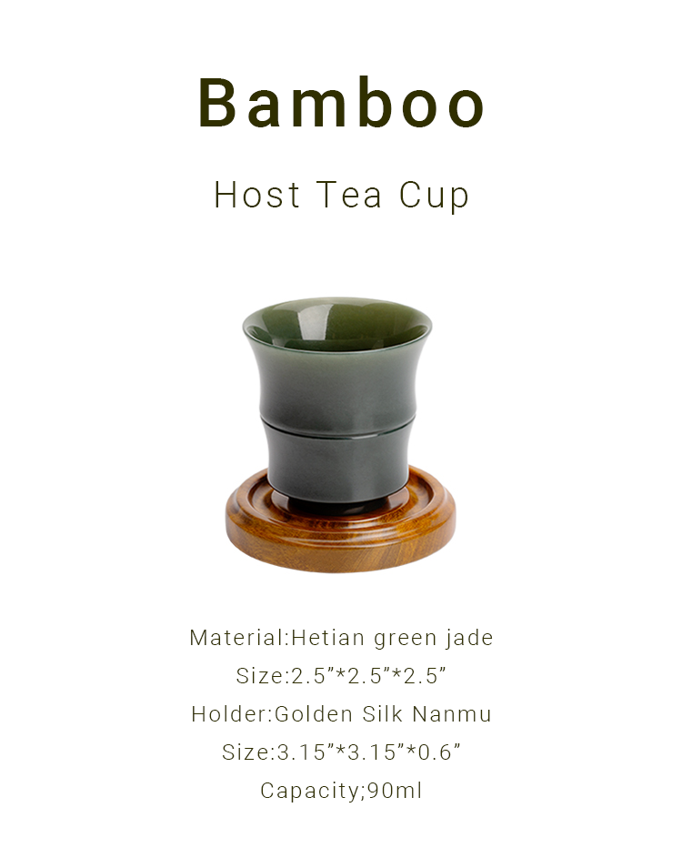 Handcrafted Premium Hetian Jade Bamboo Tea Cup Luxurious Gift for Tea Lovers10