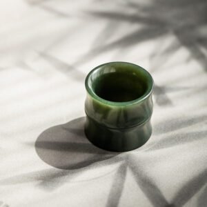 Hetian green jade ring luxurious gifts jewelry