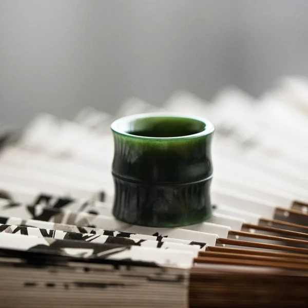 Hetian green jade ring luxurious gifts jewelry