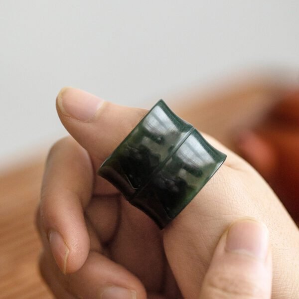 Hetian green jade ring luxurious gifts jewelry