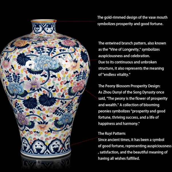 Jingdezhen Blue and White Porcelain High-End Vase - Elegant Decorative Piece - Image 3