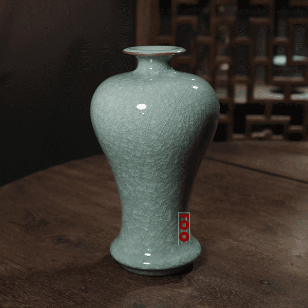 Longquan Celadon Crackle Glaze Handcrafted High-End Vase Decorative Piece - Image 2