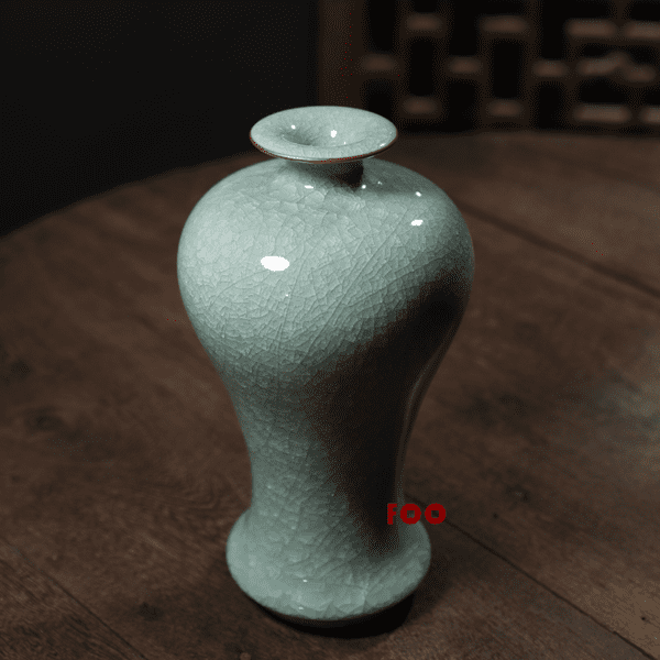 Longquan Celadon Crackle Glaze Handcrafted High-End Vase Decorative Piece - Image 3