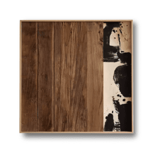 Wooden for Wall Decor with Retro and Ink Painting Elements