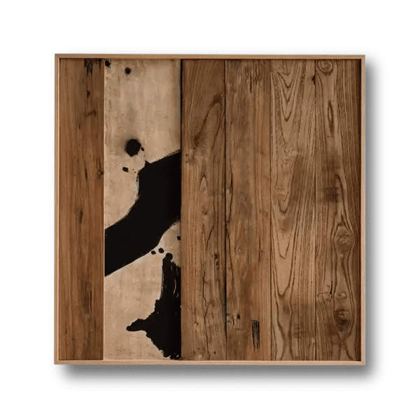 Wooden for Wall Decor with Retro and Ink Painting Elements