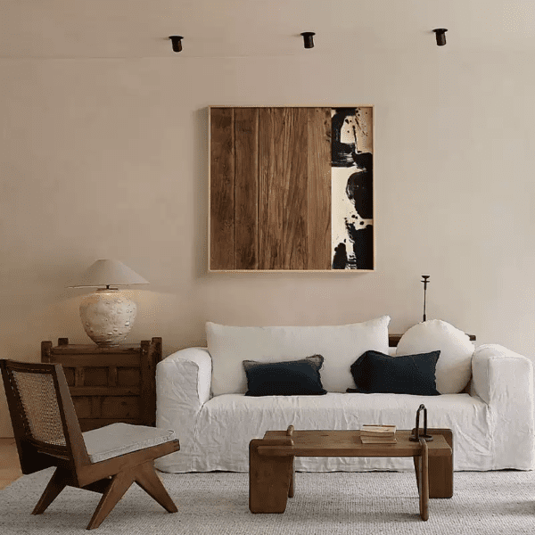 Wooden for Wall Decor with Retro and Ink Painting Elements