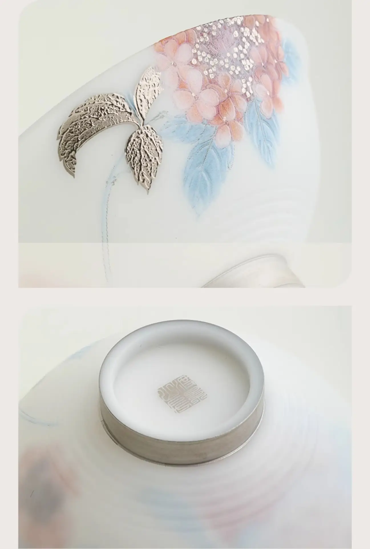 Hydrangea - Inspired Ultra - Thin Fetal Jade Porcelain Tea Cup